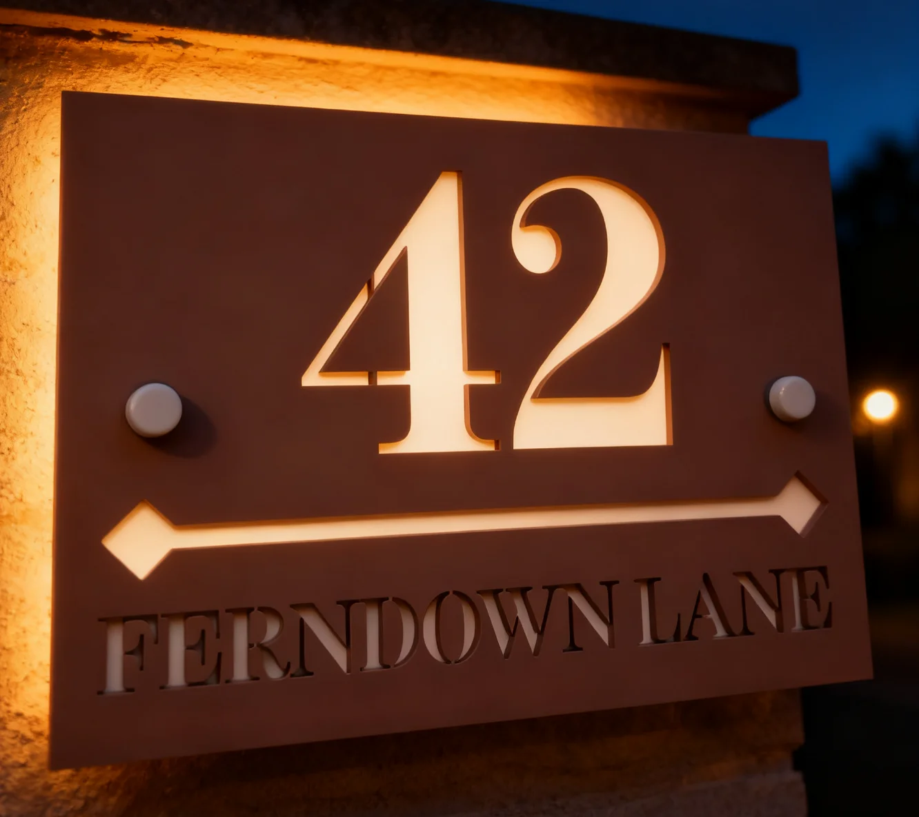 علامة رقم المنزل المخصصة تصميم خط الماس الخلفي مرآة مع لوحة المواجهة، هدية منزلية جديدة، علامة العنوان