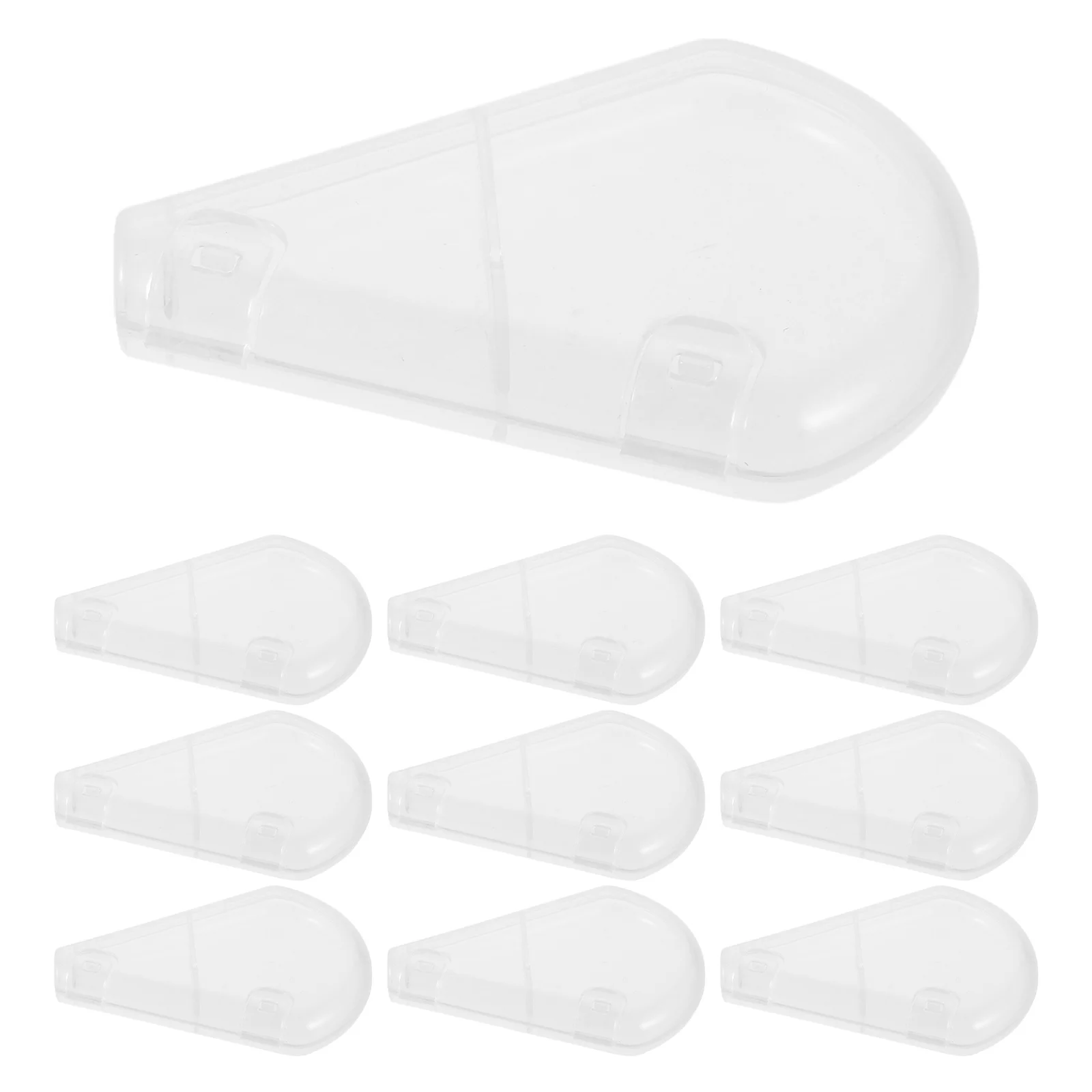 

10Pcs Makeup Brush Covers Clear Plastic Dustproof Waterproof Fan Shaped Design Easy Clean Protector Caps Home Use