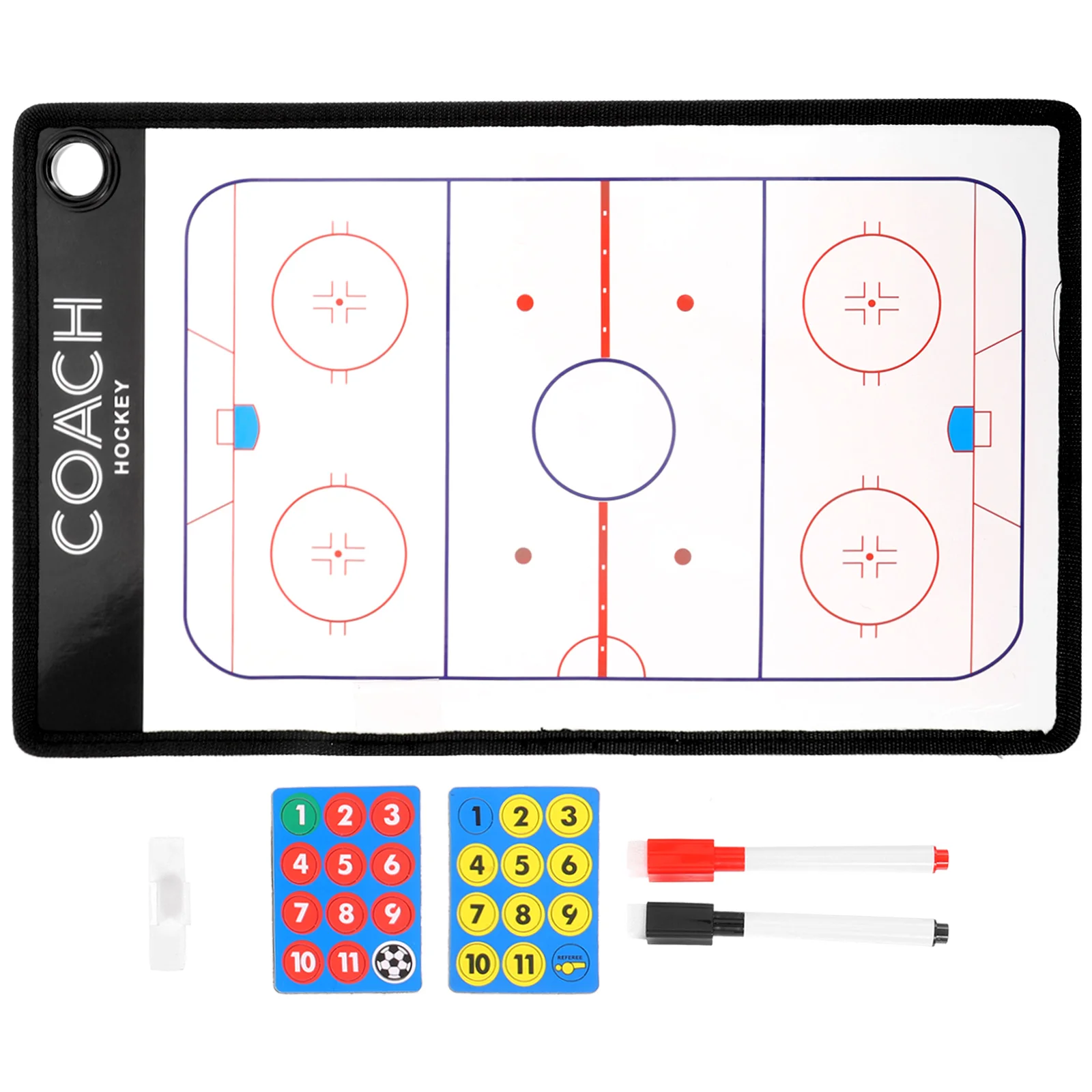 

Board Ice Puck Instructing Match Pvc Strategy Reusable Hockey Clipboard Training