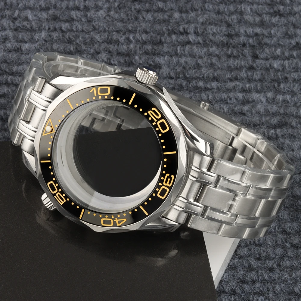 NH35 Case Strap 41mm Stainless Steel Fit Seamaster 300 Men’s Watch Case For NH35 NH36 Movement 31mm Dial 10ATM Waterproof Case