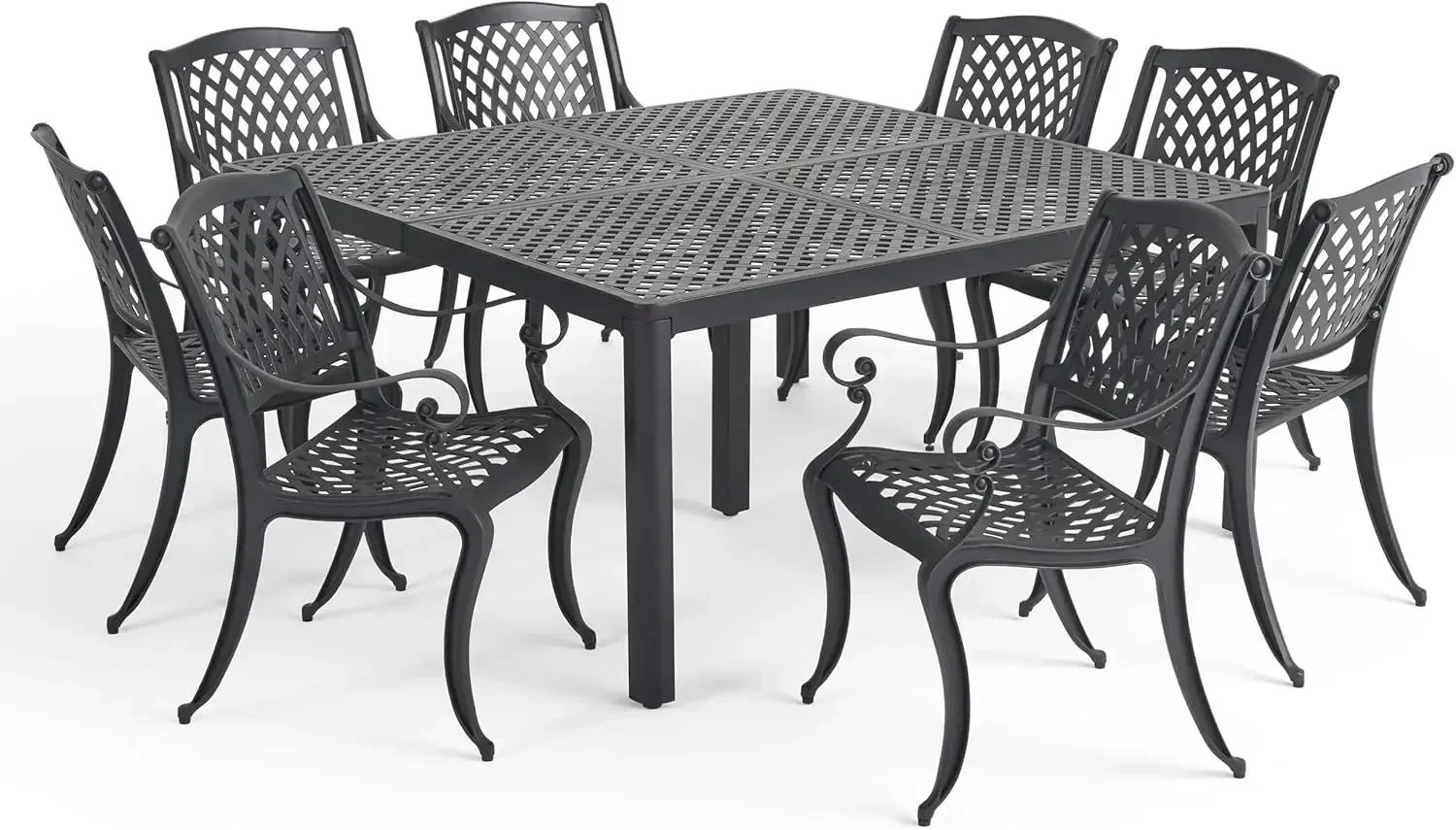 Aviary Outdoor Aluminum 8 Seater Dining Set, 22 