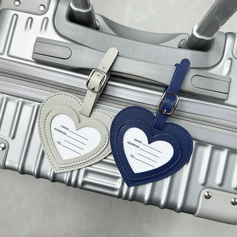 Reise-Herz DIY Namens-Gepäckanhänger Individuelle Buchstaben PU-Leder Großhandel Luxus-Kofferanhänger Hochzeits-Jahrestags-Geschenk Taschenanhänger – Detail 8