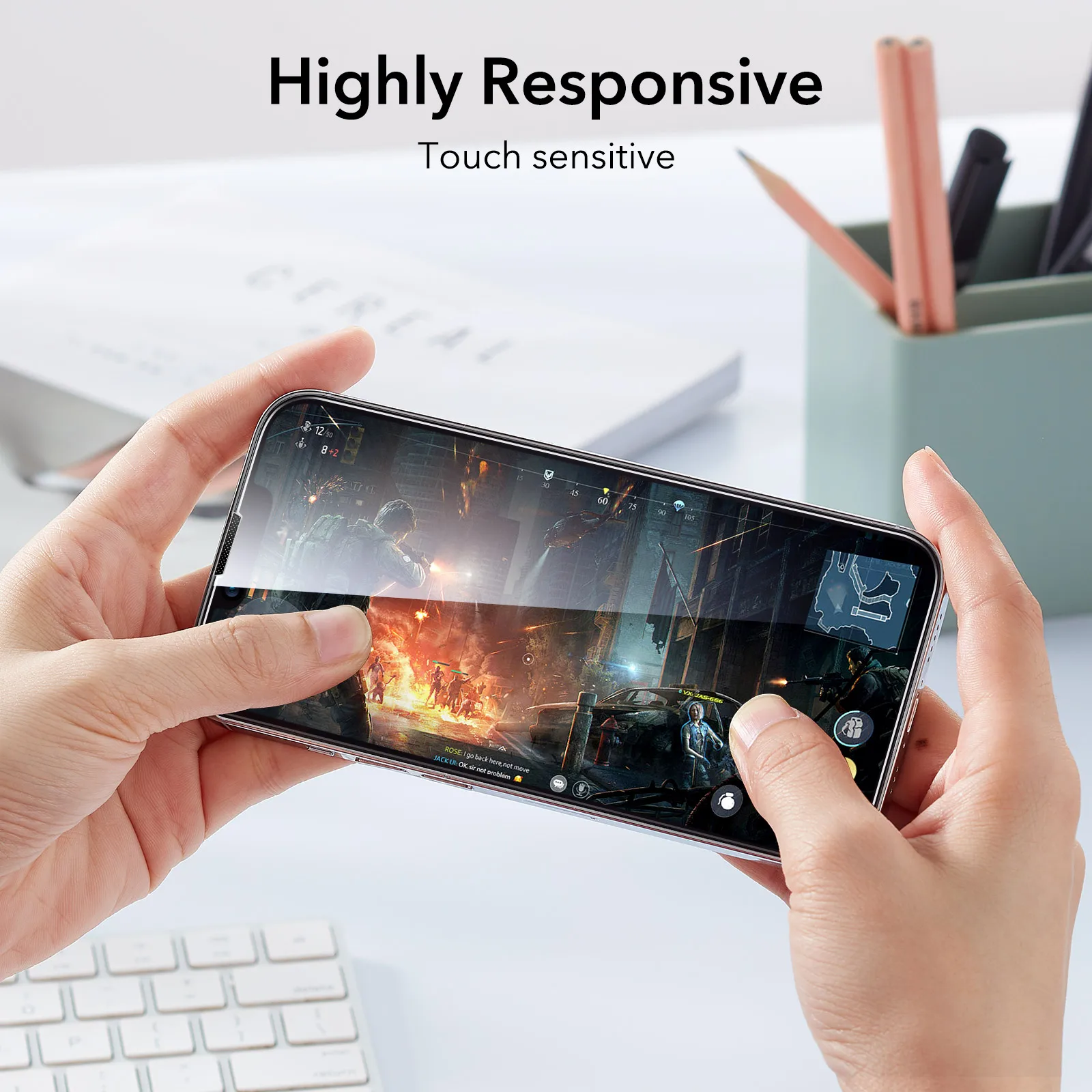 ESR for iPhone 14 13 12 Pro SE HD Glass for iPhone Privacy Film for iPhone 8/7 Anti-blue Light Film with Earpiece Dustproof