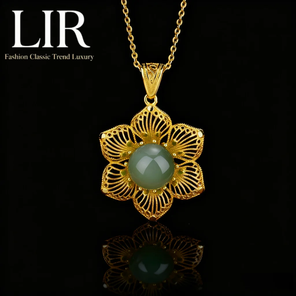 

Серебряное ожерелье S925: полый филигранный кулон из натурального нефрита Хэтянь «Секретный сад» | Модная удача - повышение + Jewelry Cert