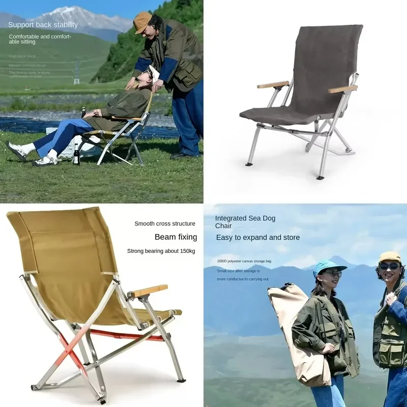Foldable Lightweight Outdoor Relaxing Chair for Camping Fishing Garden Furniture Sets Leisure Tools
