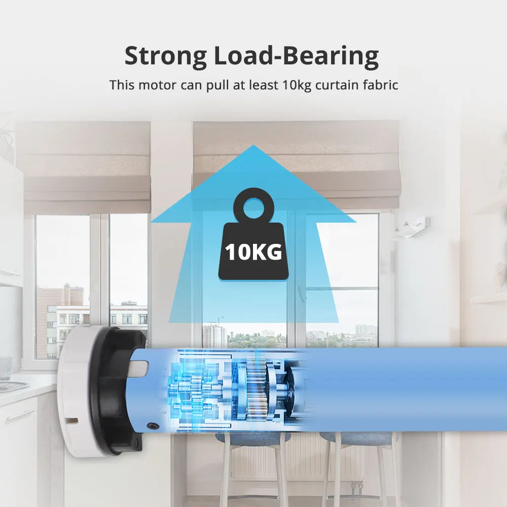 Zemismart 2N Zigbee Motore elettrico per tende a rullo per tubo da 38 mm Funziona con Tuya Alexa Google Home Supporto Tenda per tende da 10 kg
