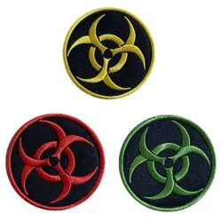 Avvertimento di rischio biologico ricamo rotondo Hook Loop Patch Zombie rash Response Team Morale Badge equipaggiamento tattico per zaino giacca