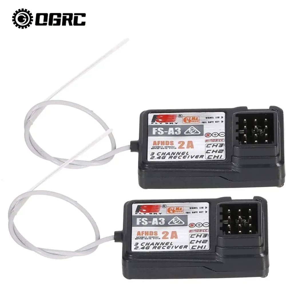 

OGRC Flysky FS-A3 AFHDS2A 2.4G 3CH Receiver for Flysky GT2E GT2G iT3B iT3C GT5 Transmitter 2Pcs