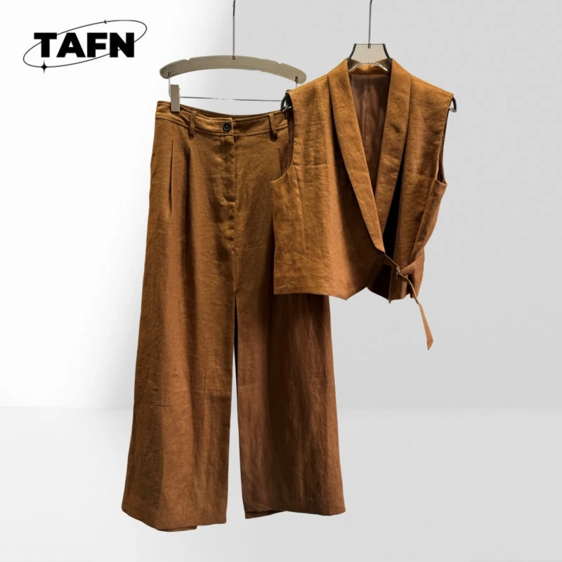 100% LINEN  Long Pants Matching Set Women Fashion Office Suit Blazer Jacket and Pants Matching Set  BG1731