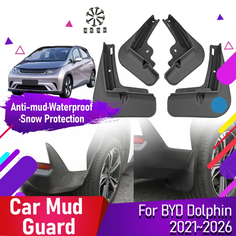 

Car Mud Guards For BYD Dolphin 2021 2022 2023 2024 2025 2026 Antifreeze Fender Flare Mudguards Front Rear Wheel Auto Accessories