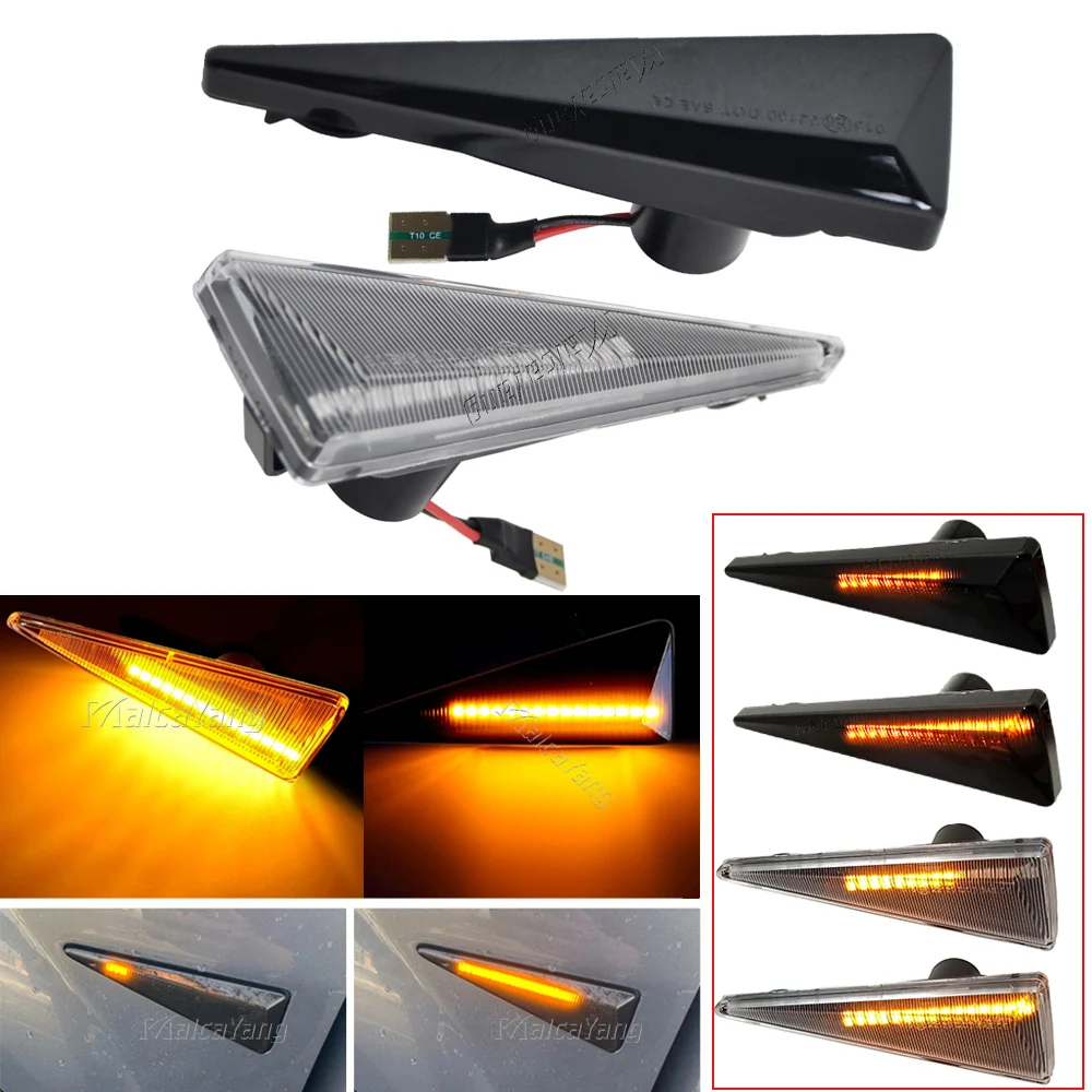 For Renault Megane MK2 CC Espace MK4 Scenic MK2 Wind Avantime Thalia 2 2pieces Led Dynamic Side Marker Turn Signal Light