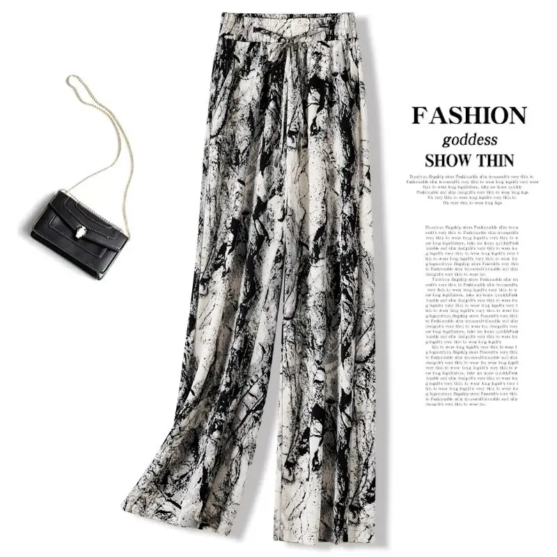 

Pajama Pants Woman Print Big Battle Pajama Trousers Female Student Trousers Loose Casual Trousers Lady Sleeping Pants Ice Soft