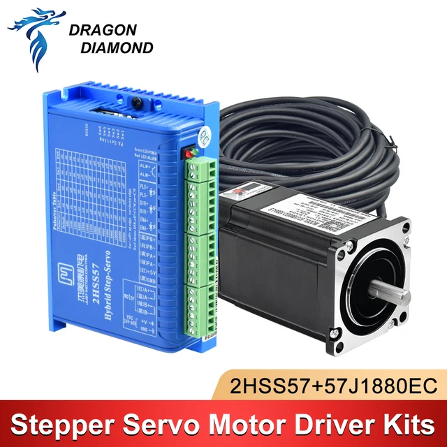 JMC Nema23 hybrydowy silnik z zamkniętą pętlą i sterownik 2,2 Nm 2000 obr./min silnik krokowy 5A średnica wału 8mm 2HSS57 + 57J1880EC do automatyki CNC