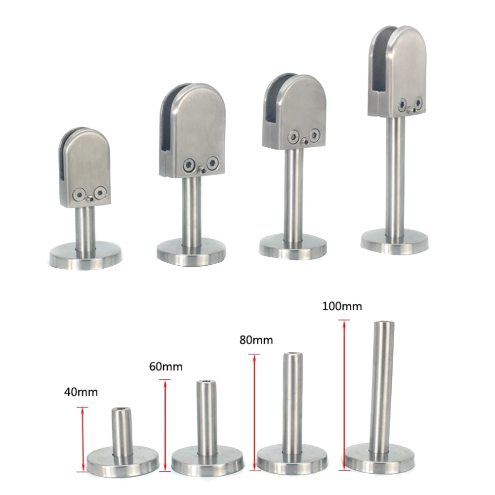 

1pc Stainless Steel Glass Holder Screen Fixed Clamp Balustrade Support Bracket 14X80Mm Rod Durable Easy Installation