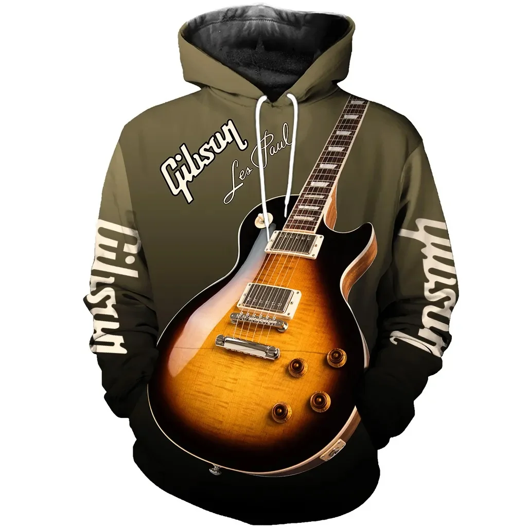 Gitarre Gedruckt Mens 3D Mode Hoodie Täglichen Europäischen Größe Sweatshirt Musical Moletom Weibliche Psychedelic Kleidung Großhändler