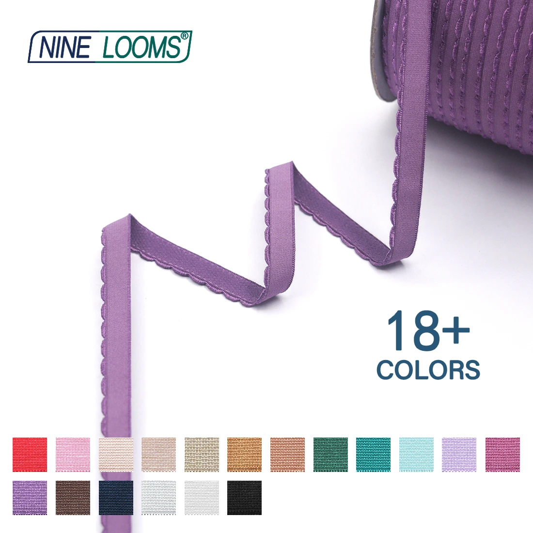 NINE LOOMS Picot BH-Träger, Gummibänder, 3/8 Zoll, 1/2 Zoll, 5/8 Zoll, 10 mm, 13 mm, 15 mm, Plüsch-Schulterband, Dessous-Nähbesätze, 50 100 Yard per Spule – Detail 16