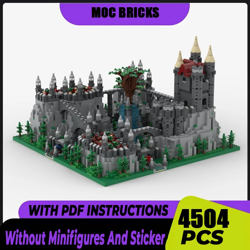 

Medieval Castle Model Moc Building Blocks Castle in the Mountains Technology Bricks DIY Assembly City Street Gift Holiday Toy
