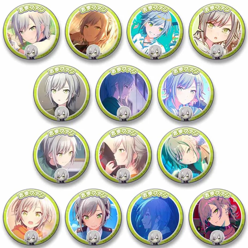 Anime Game Project Sekai Brooch Cute Cartoon Girl Shiho Hinomori Badge DIY Backpack Jacket Jewelry Pins Toys Gifts for Friends