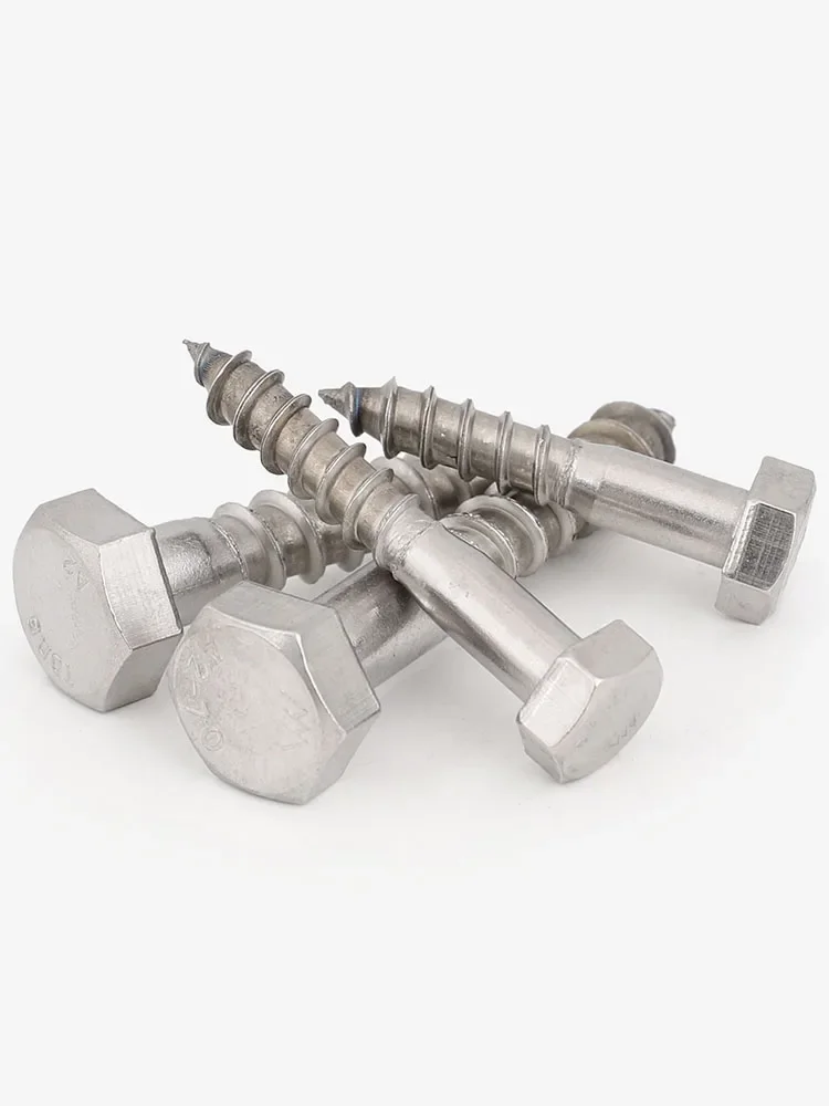 1 ~ 5 buah M6 M8 M10 M12 kepala Hex eksternal sekrup Self Tapping 304 baja tahan karat luar kepala Hexagon baut kayu panjang 30-150mm