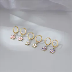 2024 New INS Stainless Steel Earrings 18K Gold Plated Pendant Flower Hoop Earrings For Woman Trendy Party Banquet Gifts