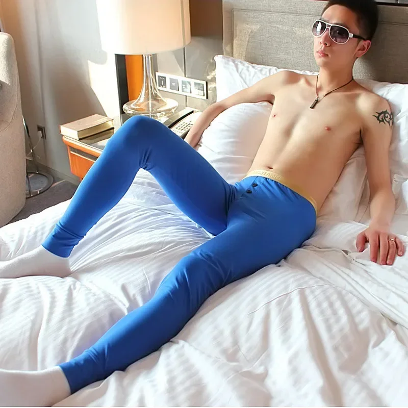 

Хлопковое термобелье, низ для мужчин, теплые брюки, дышащие зимние кальсоны, облегающее базовое нижнее белье, тонкая домашняя одежда, леггинсы