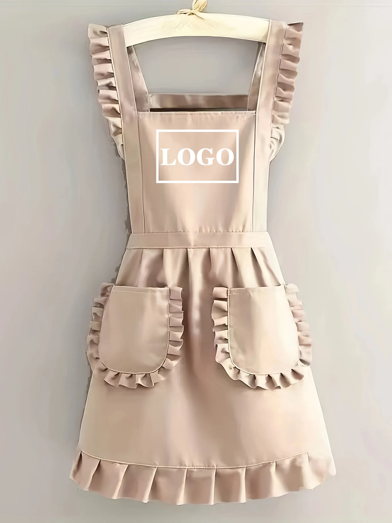 Personalized Custom Photo Logo Princess Apron Adult Cute Ruffle Sleeveless Adjustable Waist Kitchen Cooking  Restaurant Apron