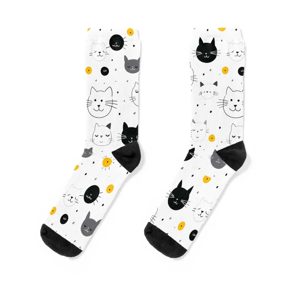 

Cat pattern Socks cotton anti-slip hiking crazy Socks For Man Women's