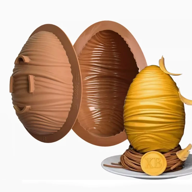 Large 3D Breakable Easter Egg Surprise Chocolate Molds Easter Eggs Chocolate Silicone Molds Egg Mold for Diy Easter Decorations