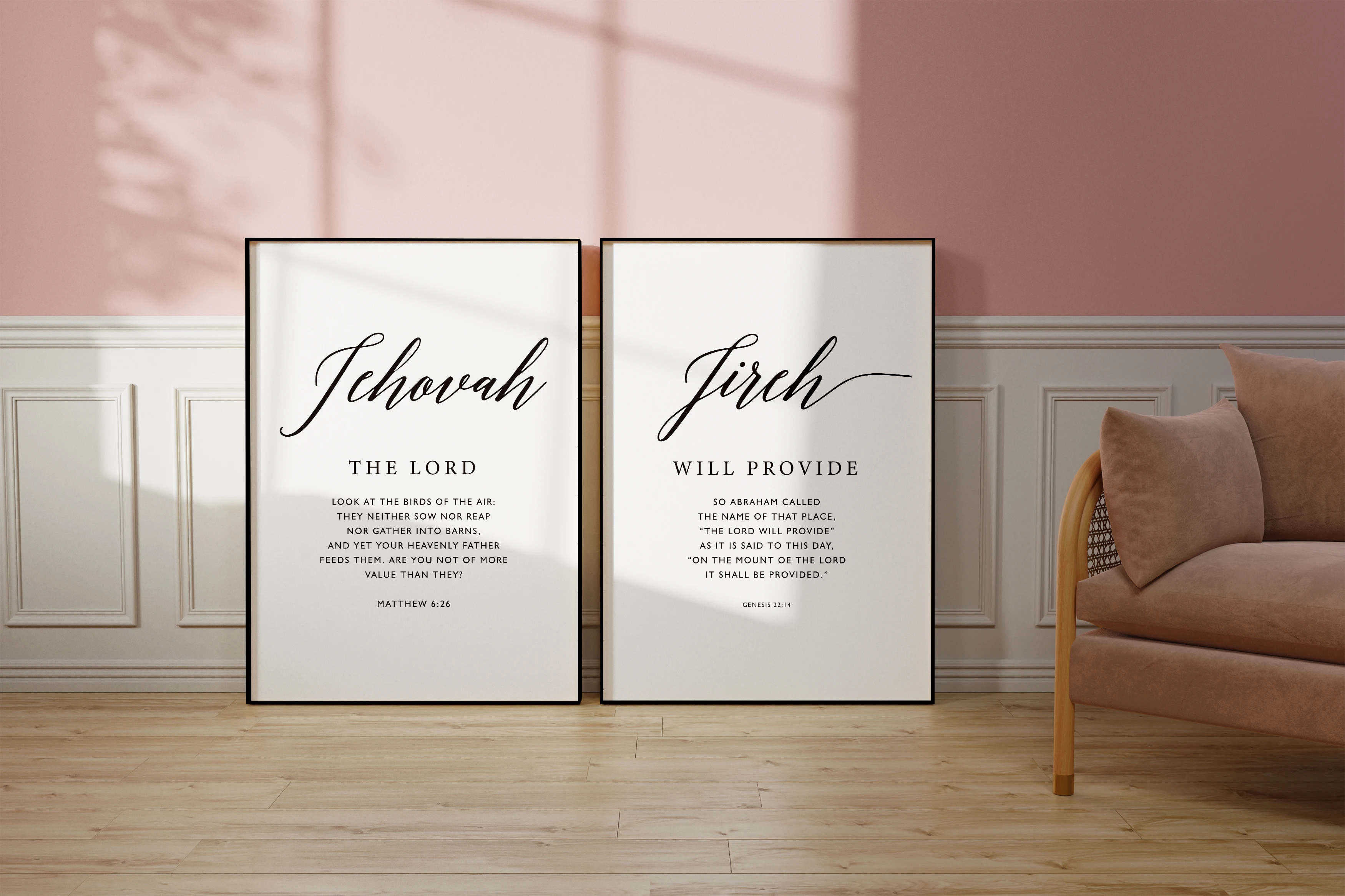 Matthäus 6:26 ESV Jehovah Jireh Bibelvers Wandkunst Drucke Leinwandgemälde Poster Bild für Wohnzimmer Heimdekoration