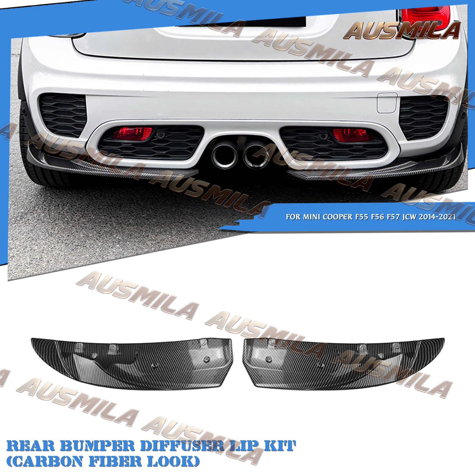 

2 шт. Накладки-сплиттеры на задний бампер (диффузоры) для Mini Cooper F55 F56 F57 JCW 2014-2021