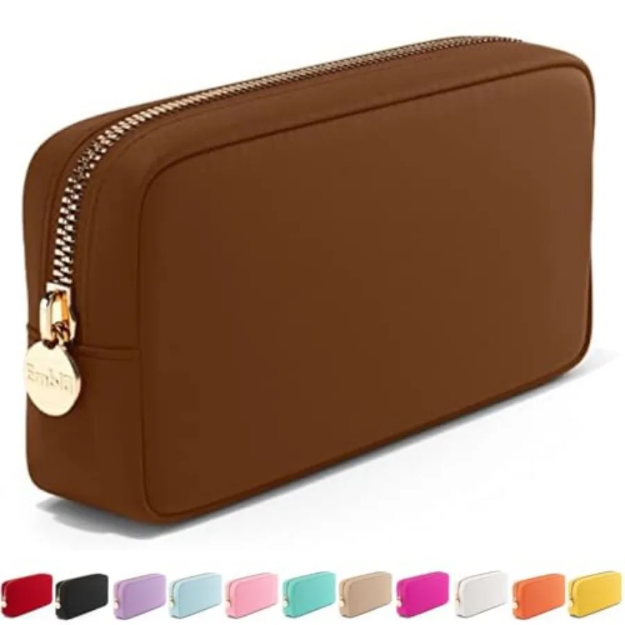 

Makeup Bag Travel Cosmetics Pouch and Toiletry Bag, Nylon Zipper Pouch Purse, Cute Make Up Organizer Storage Tote for Women Gir