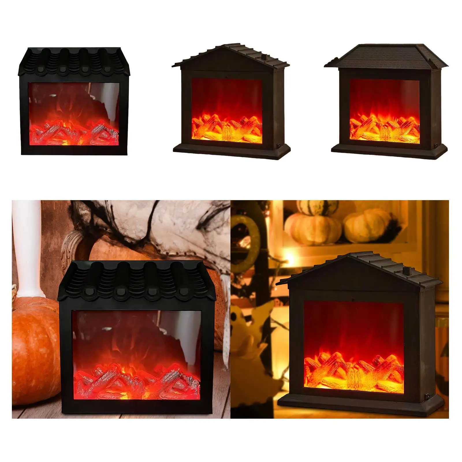 Fireplace Lantern LED Fire Lamp Christmas Decoration Indoor Outdoor