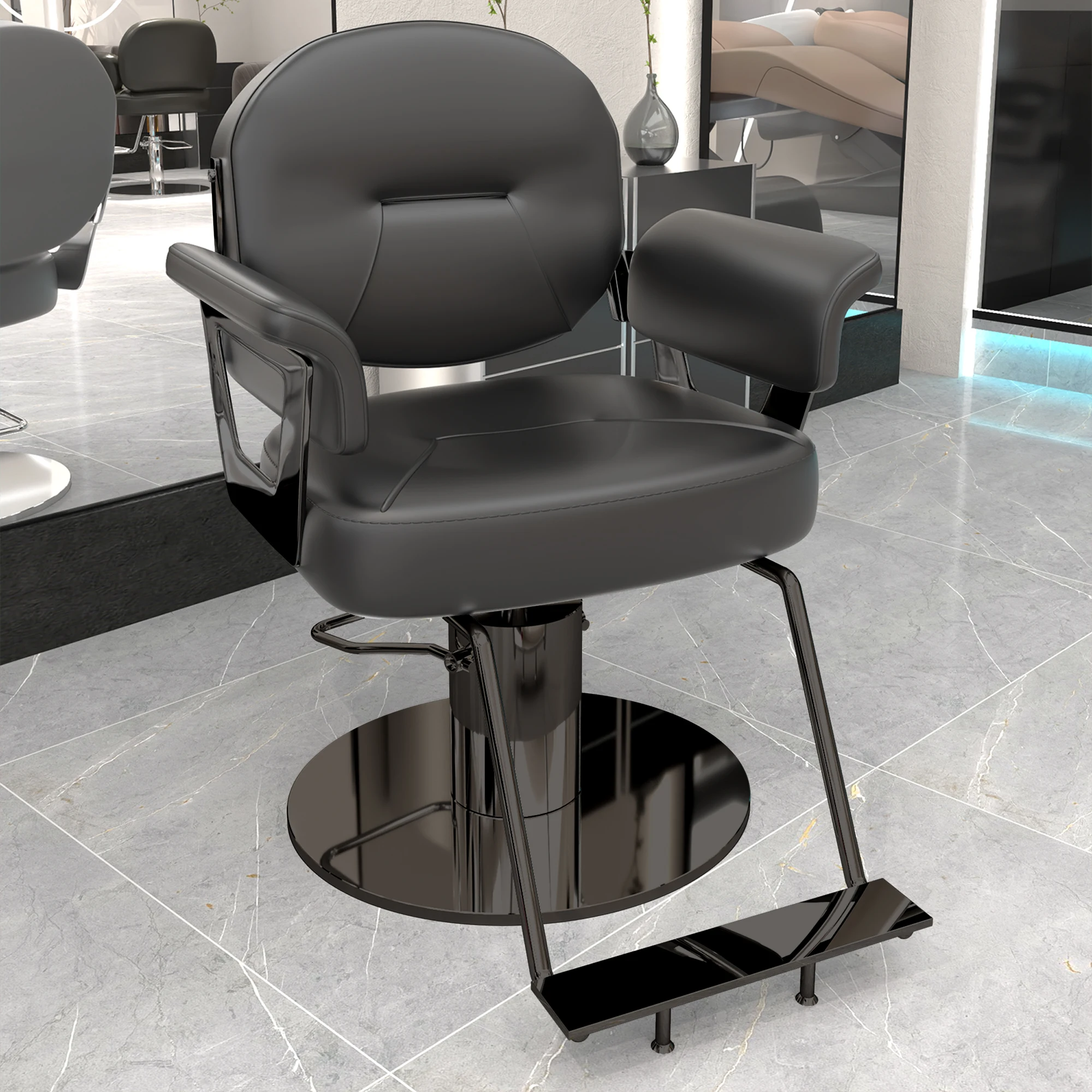 

Beauty Hairdresser Barber Chair Professional Recliner Reception Barber Chair Cosmetic Luxury Sillon De Barbería Salon Furniture