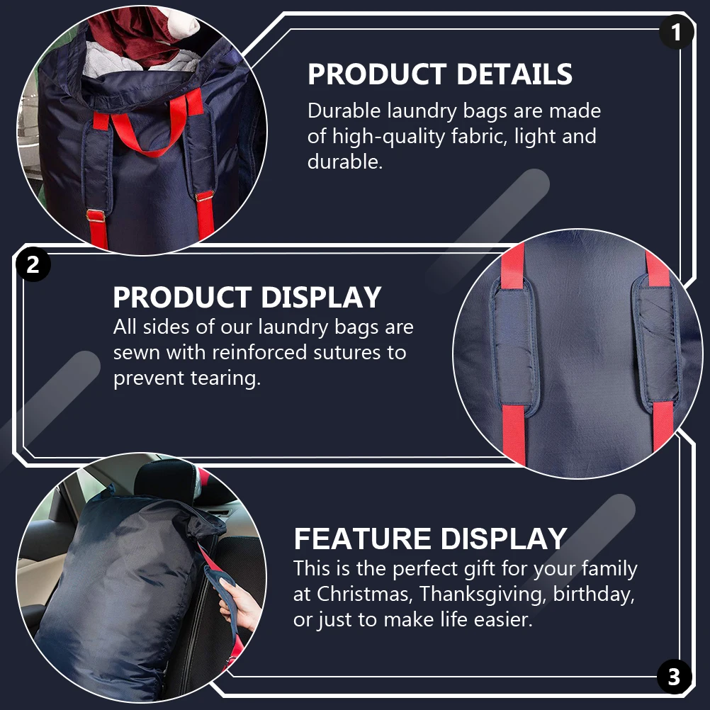 

Laundry Backpack Fabric Reinforced Sutures Dirty Clothes Organizer College Dorm Apartment Travel Washing Storage Bag