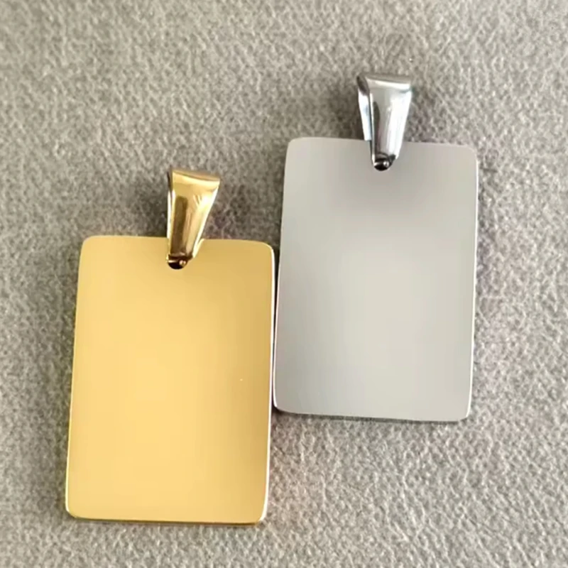 20pcs Personalized Mirror Polished Stainless Steel Pet Blank Tag For Cat Puppy Dog Pendant Jewelry