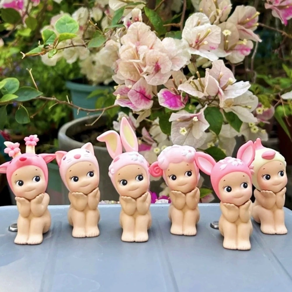 

Sonny Angel' Cherry Blossom Series Hanami Edition Blind Box Sitting Posture Support Face Figure Model Ornament Doll Toy Gift
