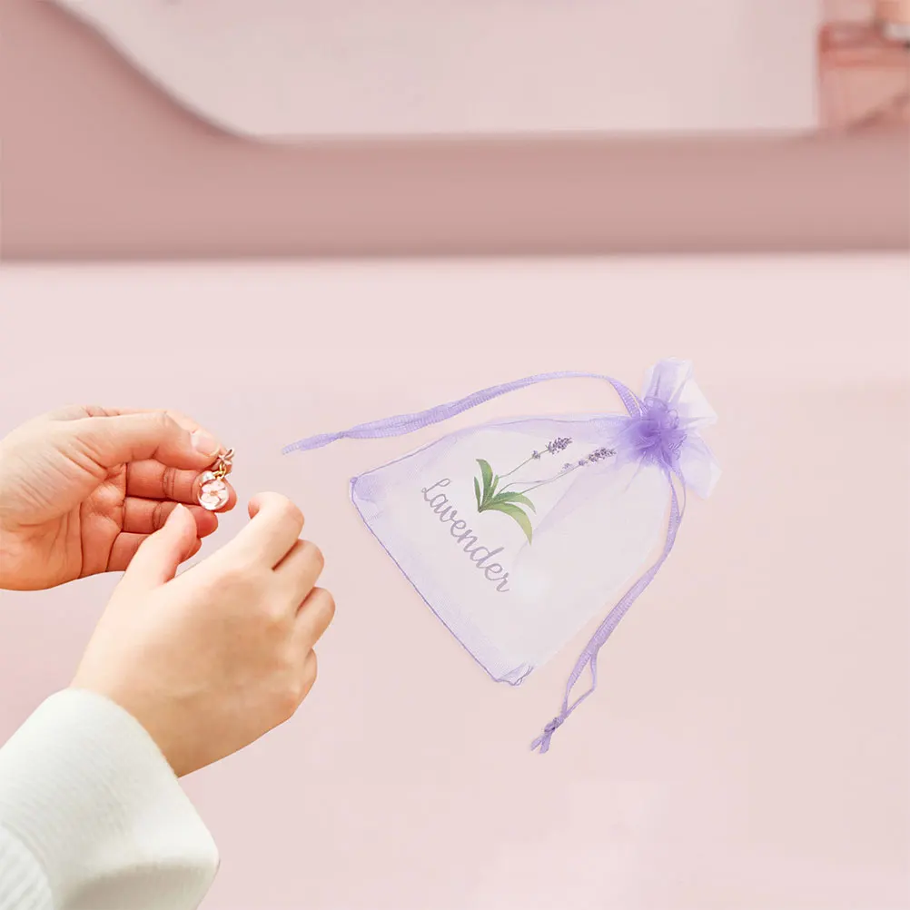 

20 pcs Empty Lavender Sachet Bags White Gauze Drawstring Mesh Aromatic Storage Fragrance Home Decor Air Freshener