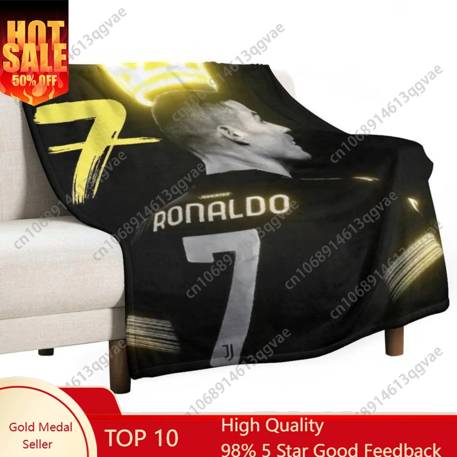 

Football Star C-Cristiano Thermal CR7 Throw Blanket Warm Funny Lightweight Flannel Blanket Bed Room Ronald Bedding Room for Ch
