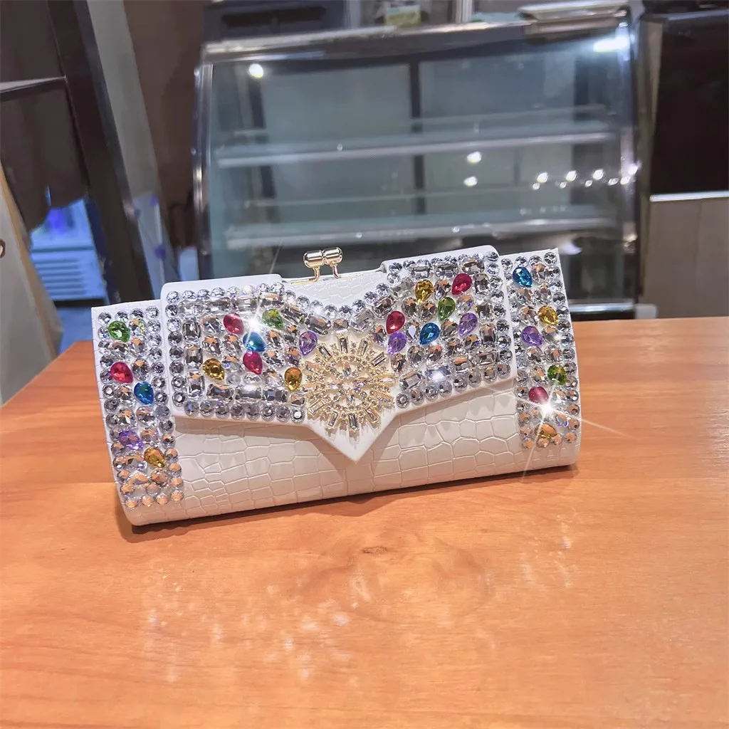 

Crystal Rhinestones Diamond Evening Bag High Quality Women's Handbag Glitter Shiny Clutch Purse Female Shoulder Crossbody Bag