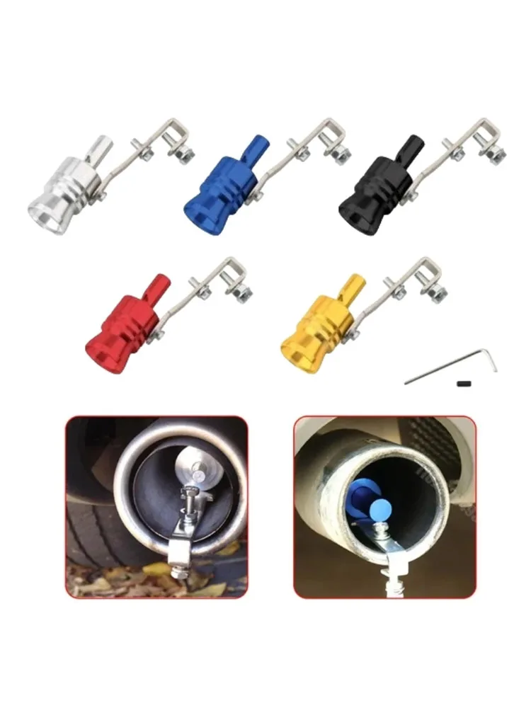 5 Colors Universal Turbine Exhaust Whistle Modified with Exhaust Sound Simulator Motorcycle Tailpipe Automobile Pipe Sounder