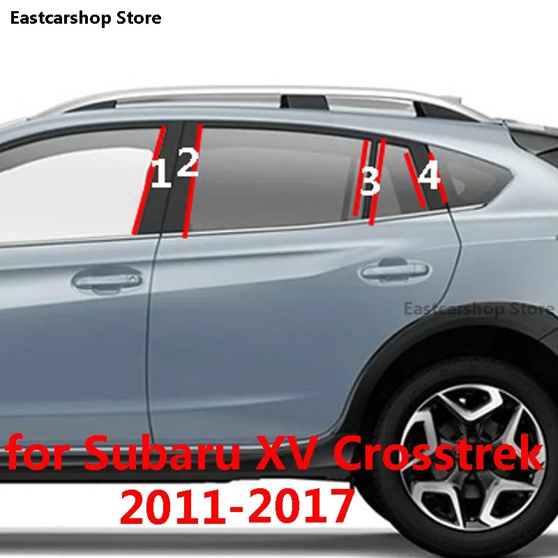 

For Subaru XV Crosstrek 2017 2016 2015 Car Middle Column PC Window Trims Decoration B C Pillar Strip Sticker 2014 2013 2012 2011