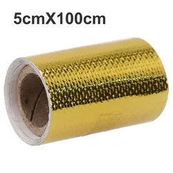 Universal Motorcycle Car Gold Thermal Exhaust Tape Air Intake Heat Insulation Shield Wrap Reflective Accessory For Jeep