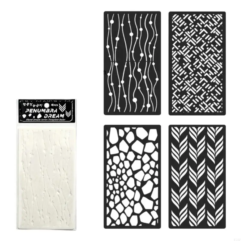 4 шт. Цветы трафареты Попадные покраски трафареты трафареты.