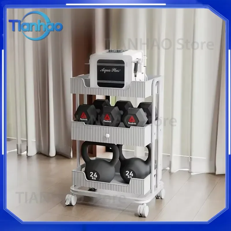 High-End Eco-Friendly Salon Tool Cart for Professional Salons Simple Beauty Trolley with Ear Picking Tools Storage Rack
