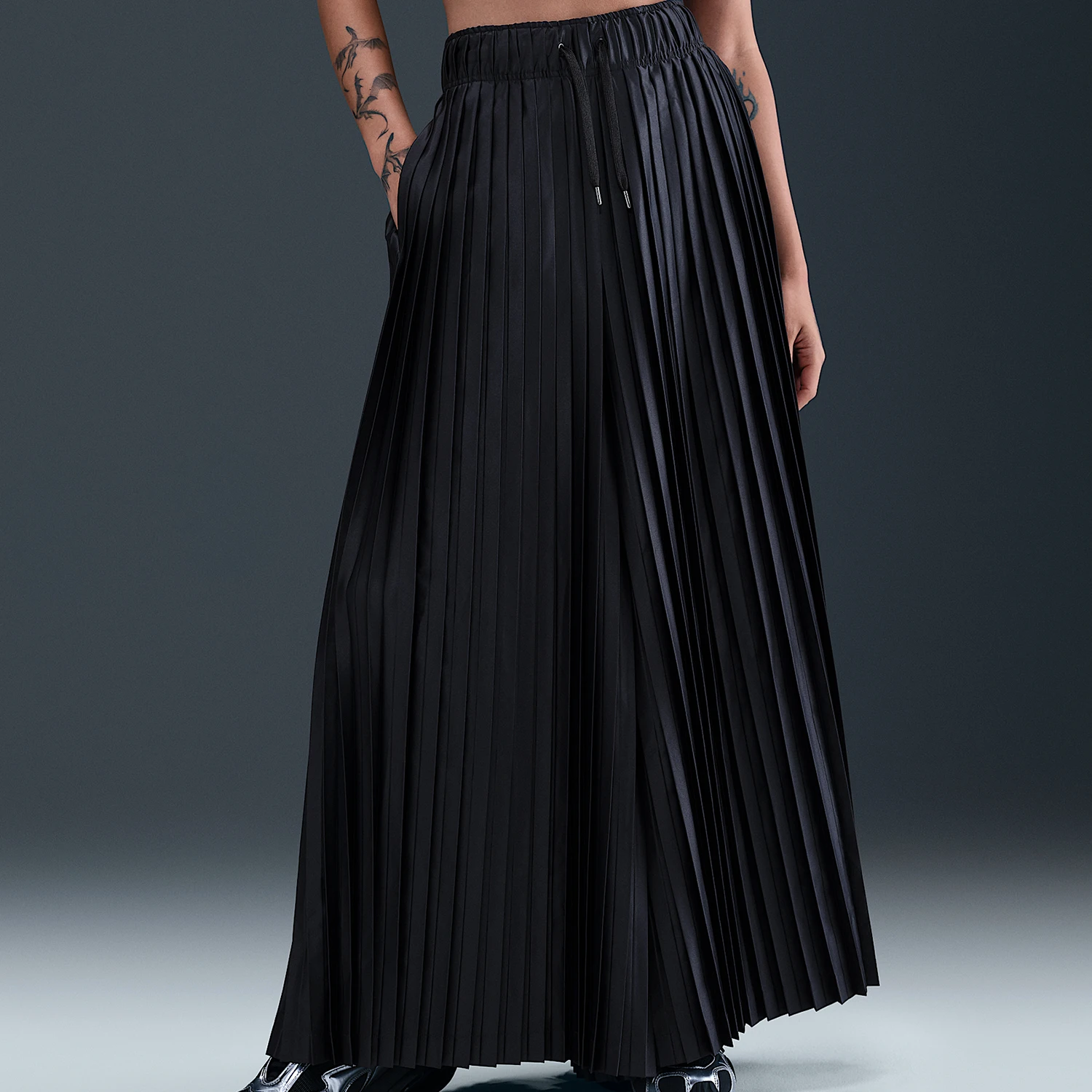Nike genuine 2025 women's mid waist pleated loose fashion woven pants HJ0521-010