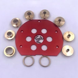 Brass Router Template Guide Bushings With Drilled Holes+Round Base Plate For Festool OF1400