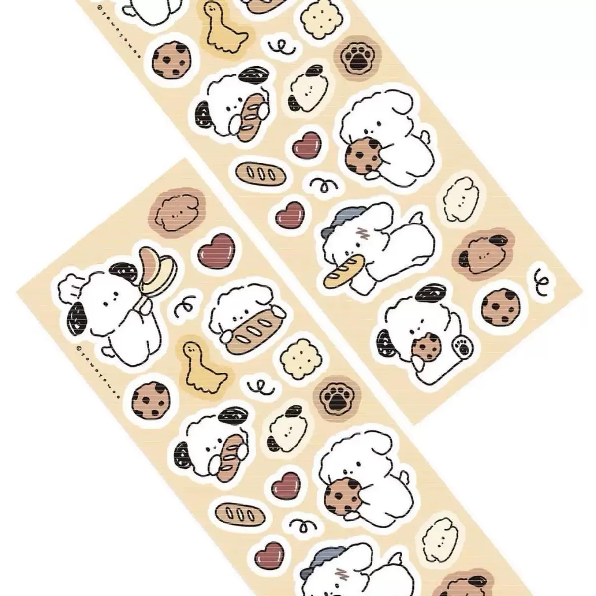 Korean Cute Cartoon Little White Dog Animal Pattern Stickers Hand Account Diary Notebook Scrapbook Diy Decorative Stickers