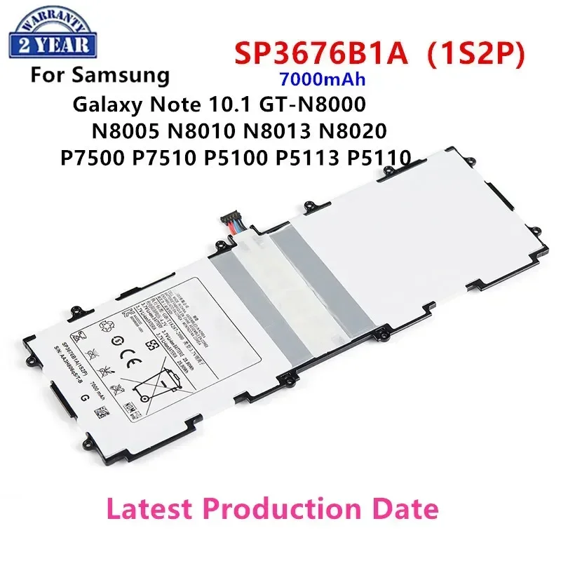 Brand New SP3676B1A 7000mAh Battery For Samsung Galaxy Note 10.1 GT-N8000 N8005 N8010 N8013 N8020 P7500 P7510 P5100 P5113