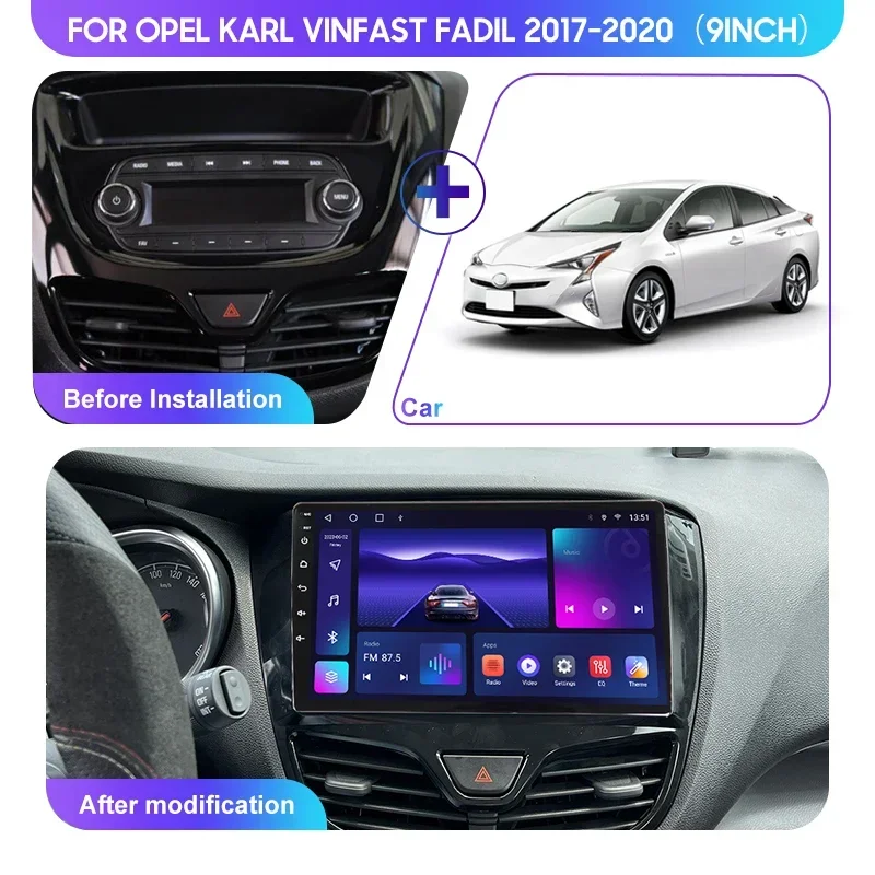 Android13 Car AutoRadio For OPEL Karl VinFast Fadil 2017-2020 Car Multimedia Stereo Video Player GPS Navigation Wireless Carplay