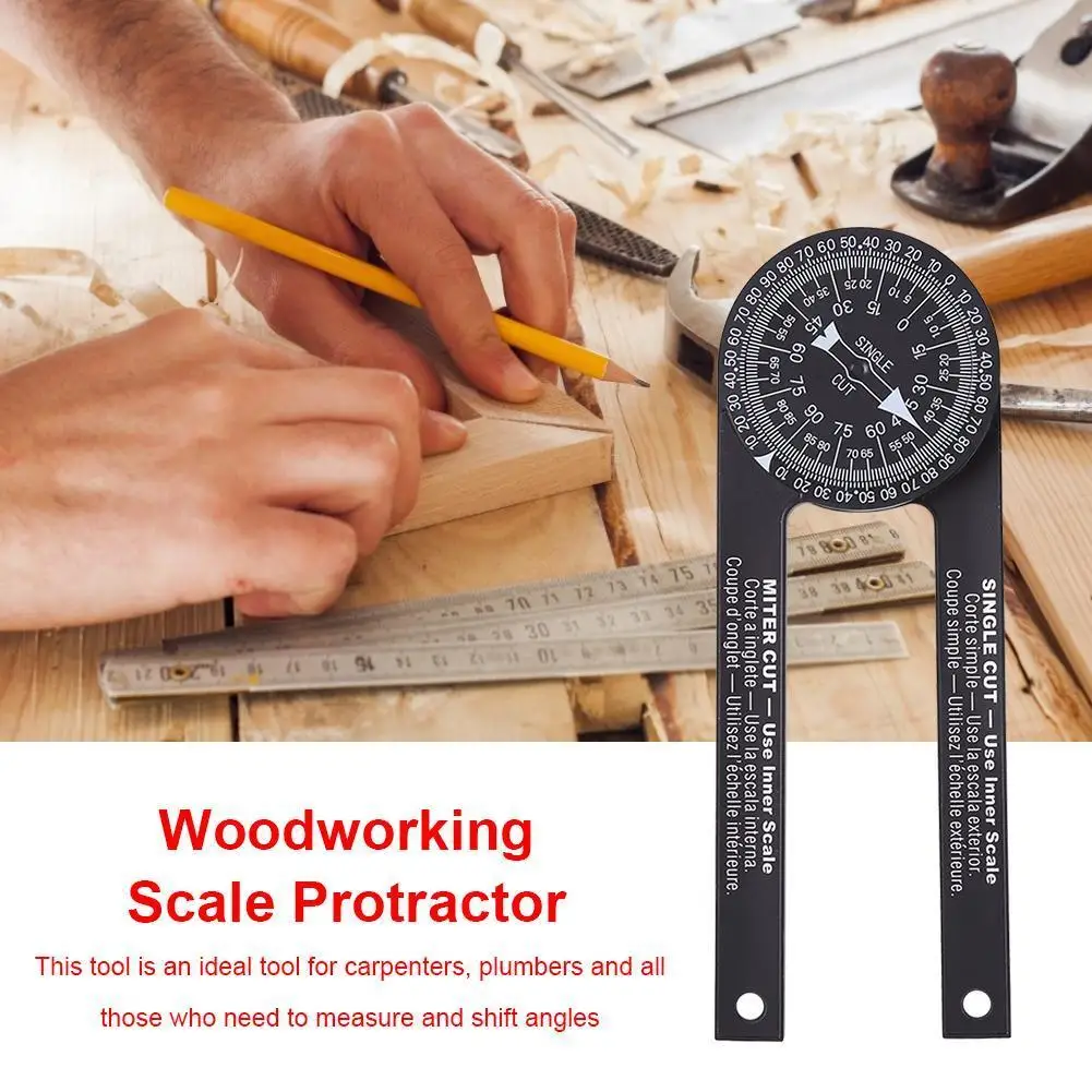 Professional Miter Saw Protractor Angle Finder 360 Rotatable Horizontal Angle Ruler Precision Miter Angle Gauge Woodworking Tool